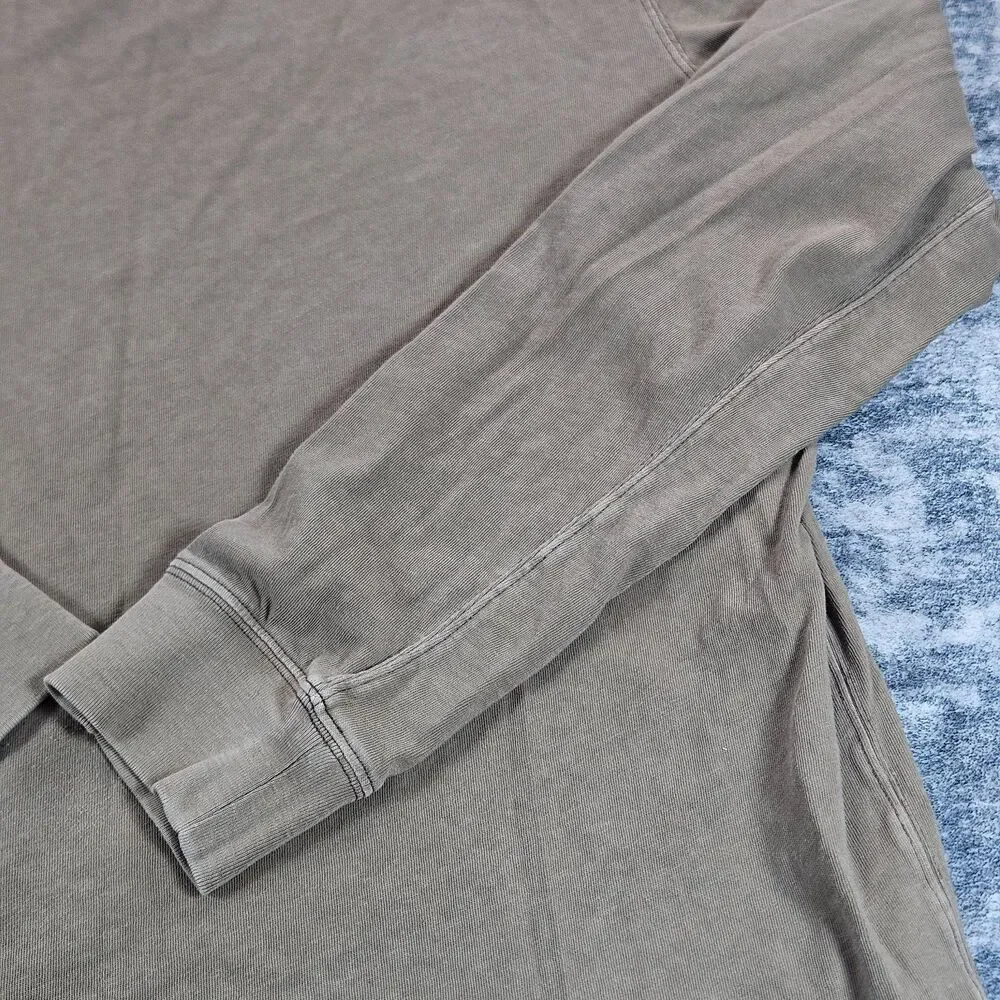J Crew Henley Shirt Mens Large Brown Vintage Jersey Relaxed Long Sleeve Oarsman